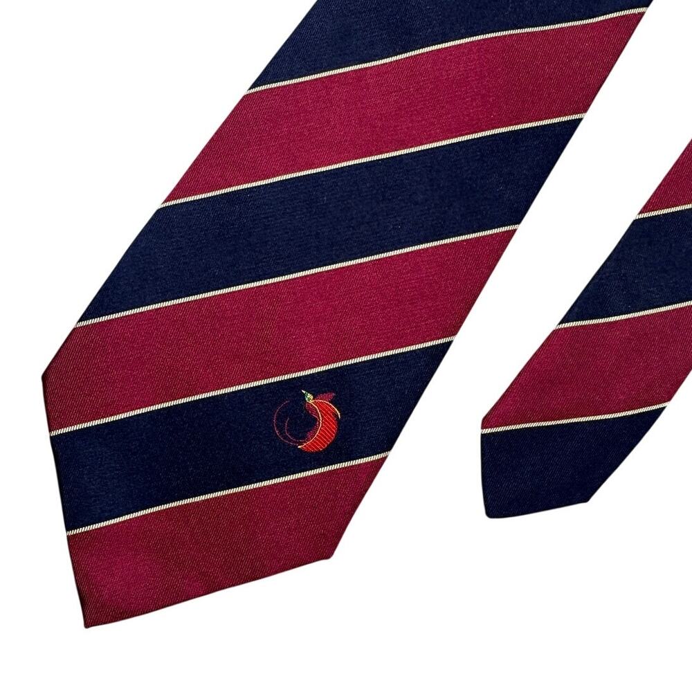 Turnbull & Asser Silk Tie Burgundy Navy Striped Royal Warrant Luxury